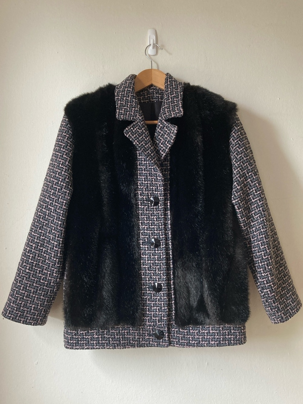 Vintage Jon Rico bouclé and faux fur jacket Size M/L